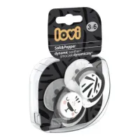 lovi 22/878 suzeta dinamica din silicon "salt and pepper" (3-6 m) 2 buc.