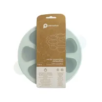 Recipient din silicon cu capac Premaman Green, 7x100 ml
