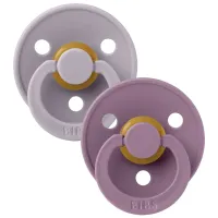 Set 2 suzete rotunde din latex BIBS Colour Fossil Grey/Mauve (0-6 luni) foto