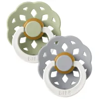 Set 2 suzete rotunde din latex BIBS Boheme Glow Sage/Cloud (6-18 luni) foto