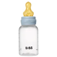 Пластиковая антиколиковая бутылочка BIBS Baby Blue с латексной соской 0+ месяца, 150 мл foto