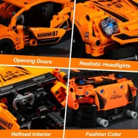 Set de construcție iM Master Mechanical Master „Supercar portocaliu”, cu inerție, 490 piese