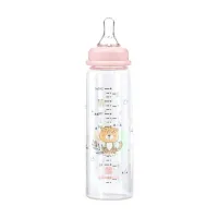 Стеклянная бутылочка KikkaBoo Savanna Pink, 240 мл foto