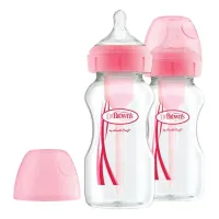 Набор из 2 бутылочек с широким горлом Anti-Colic Dr. Brown's Options+ Розовые, 270 мл foto