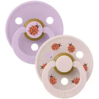 Set 2 suzete rotunde din latex BIBS Studio Colour Ladybug - Violet Sky/Petal (0-6 luni) foto