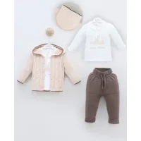 Leo King Baby Boy Set Of 3 Pieces - Beige 8004/2 3-6 / 62-68cm