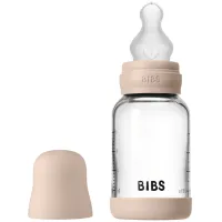 Стеклянная антиколиковая бутылочка BIBS Blush с силиконовой соской 0+ мес, 120 мл foto