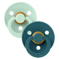 Набор из 2 круглых пустышек BIBS Colour Nordic Mint/Forest Lake (0-6 мес.) foto