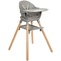 Scaun de masa 6 in 1 KikkaBoo Woody Grey