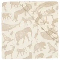 Cearsaf cu elastic Jollein Jersey Animals Nougat, 40/50x80/90 cm