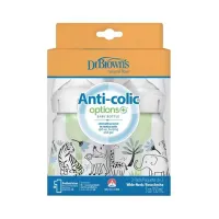 Set 2 biberoane cu gat larg Anti-colic Dr. Brown's Options+, 150 ml