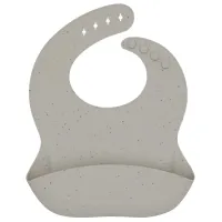 Силиконовый слюнявчик с кармашком KikkaBoo Platinum Sand