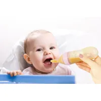 Ложка с резервуаром для младенцев BabyJem Squeeze Grey с защитным колпачком, 90 мл