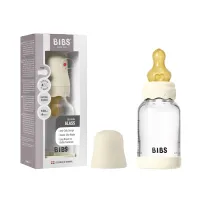 Biberon din sticla anticolici BIBS Boheme Ivory cu tetina din latex 0+ luni, 120 ml foto