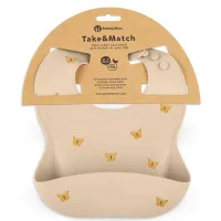 Мягкий силиконовый нагрудник Petite&Mars Take&Match Sand Butterflies