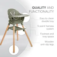 Scaun de masa 6 in 1 KikkaBoo Woody Grey