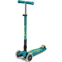 Складной самокат Micro Maxi Deluxe Foldable LED Petrol Green foto