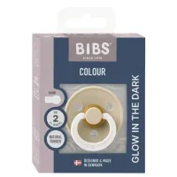 Suzeta rotunda din latex BIBS Glow Vanilla (6-18 luni) - Ambalaj premium foto