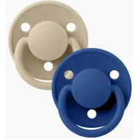Set 2 suzete rotunde din silicon BIBS De lux Vanilla/Cornflower (0-36 luni) foto