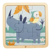 Puzzle din lemn Premaman Rinocer, 9 piese foto