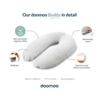 Большая подушка для беременных 3 в 1 Doomoo Buddy Cloudy Kaki, органический хлопок foto