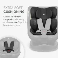 Автокресло с системой Isofix i-Size KikkaBoo i-Round Light Grey, 40-150 см foto