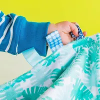 Paturica vesela Bright Starts Little Taggies cu model tropical foto