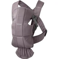 Marsupiu anatomic BabyBjorn Mini Dark Purple cu pozitii multiple de purtare, bumbac foto