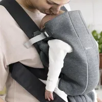 Анатомический мультифункциональный рюкзак-кенгуру BabyBjorn Mini Dark Grey, 3D Jersey foto