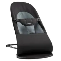 Кресло-шезлонг BabyBjorn Balance Soft Black/Grey, хлопок с развивающий игрушкой foto