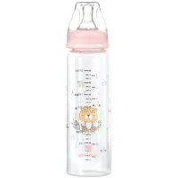 Стеклянная бутылочка KikkaBoo Savanna Pink, 240 мл foto