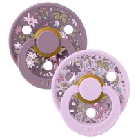Set 2 suzete rotunde din latex BIBS LIBERTY Colour Chamomile Lawn - Violet Sky Mix (6-18 luni) foto