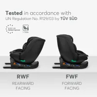 Автокресло с системой Isofix i-Size KikkaBoo i-Round Dark Grey, 40-150 см foto