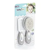 Set perie si pieptene BabyJem Natural Gri foto