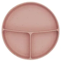 Farfurie compartimentata din silicon cu ventuza KikkaBoo Platinum Blush foto