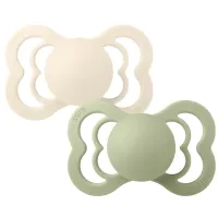 Set 2 suzete simetrice din latex BIBS Supreme Ivory/Sage (0-6 luni) foto