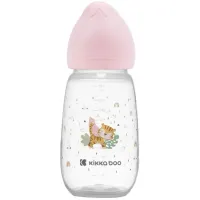 Biberon cu gat larg KikkaBoo Savanna Pink, 310 ml foto