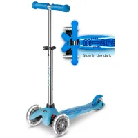Trotineta Micro Mini Deluxe Glow LED Plus Artic Blue foto