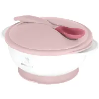 Миска с присоской и ложкой с датчиком температуры KikkaBoo Pink foto