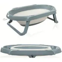 Set pentru baie BabyJem Anthracite cu cadita pliabila, 5 piese foto