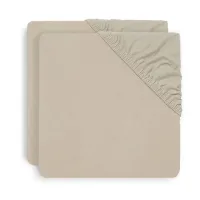 Cearsaf cu elastic Jollein Jersey Nougat, 120x60 cm, 2 buc. foto