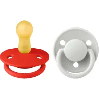 Set 2 suzete rotunde din latex BIBS De lux Candy Apple/Haze (0-6 luni) foto