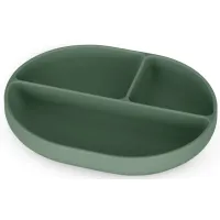 Овальная силиконовая тарелка с отделениями Petite&Mars Take&Match Misty Green foto