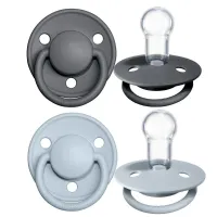 Set 2 suzete rotunde din silicon BIBS De lux Iron/Baby Blue (0-36 luni) foto