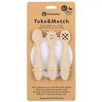Набор силиконовых тренировочных ложек Petite&Mars Take&Match Desert Sand (6+ мес.), 3 шт. foto