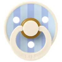Пустышка круглая латексная BIBS Studio Colour Block - Ivory/Dusty Blue (6-18 мес.) foto