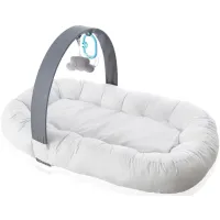 Babynest cu bara de jucarii BabyJem My First Bed Gri foto