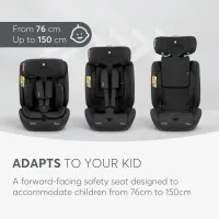 Автокресло KikkaBoo i-Flit Black i-Size, 76-150 см foto