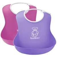 Комплект нагрудников BabyBjorn Soft Bib Pink/Purple, 2 шт. foto
