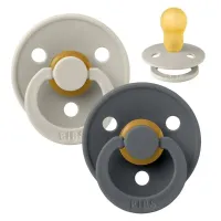 Set 2 suzete rotunde din latex BIBS Colour Sand/Iron (18-36 luni) foto